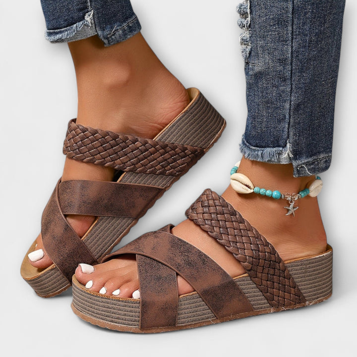 Roswita - Braided Wedge Sandals