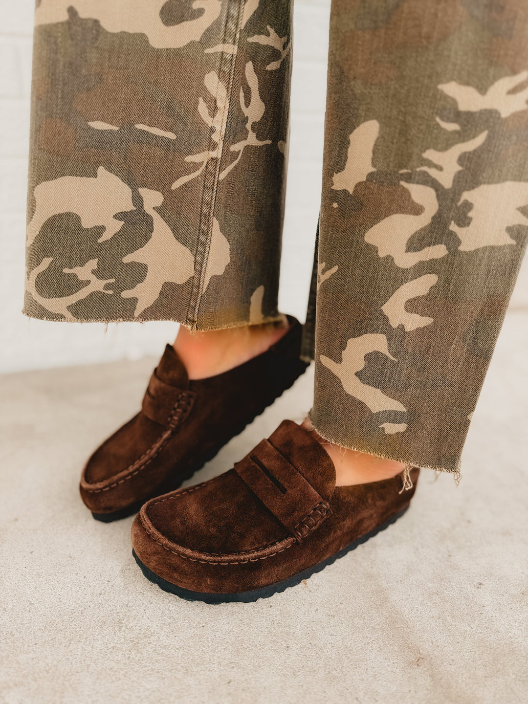 Birkenstock Naples Wrapped Suede Leather Clog - Carafe