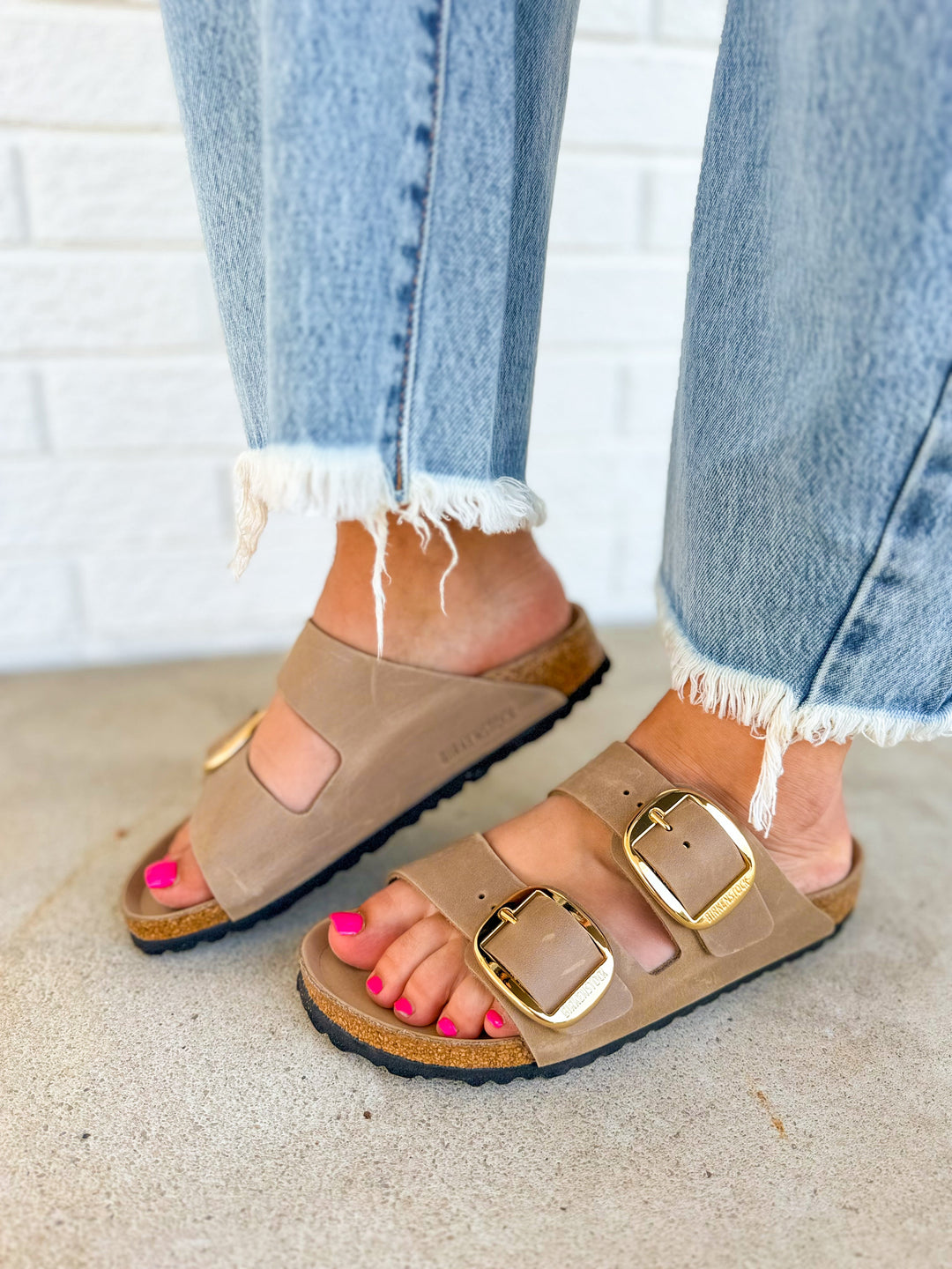 Birkenstock Arizona Big Buckle Oiled Leather Sandal - Tobacco Brown