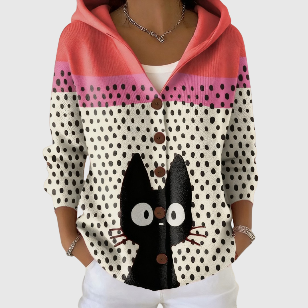 Theresa | Comodo cardigan in maglia con cappuccio
