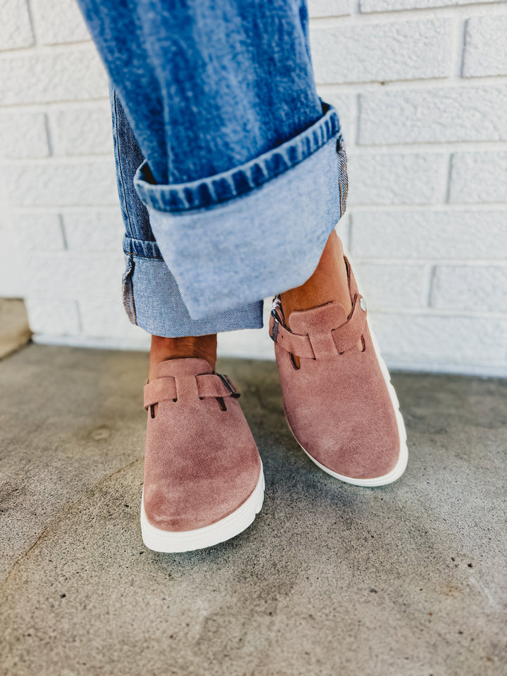 Birkenstock Boston Papillio Chunky Platform Clog - Pink Clay