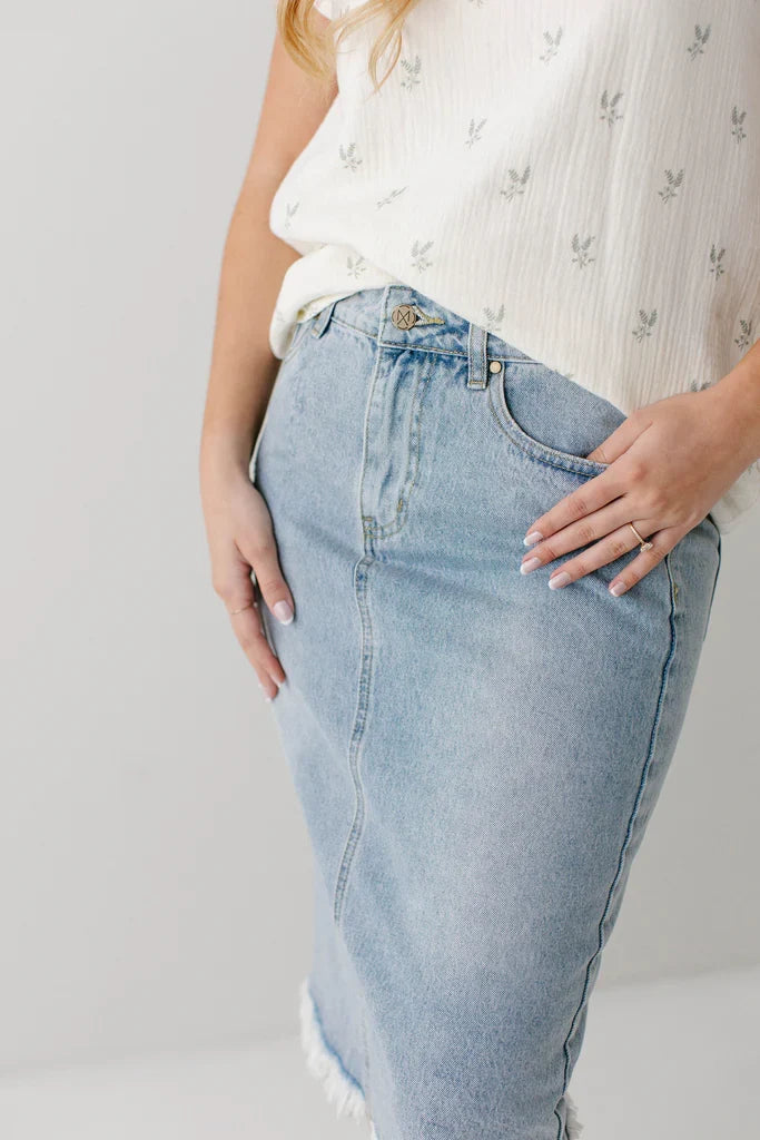 Brandi Light Wash Denim Skirt