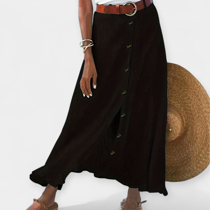 Long Semi-Sheer Skirt with Slit