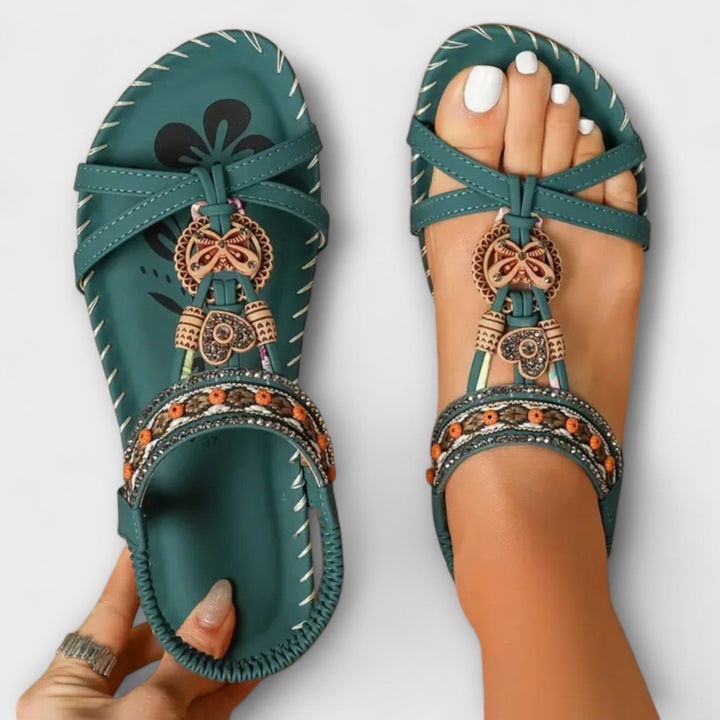 Cordelia - Green Ibiza Sandals