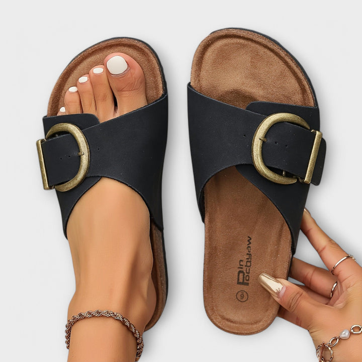 Margarete - Cork Slippers with Toe Strap