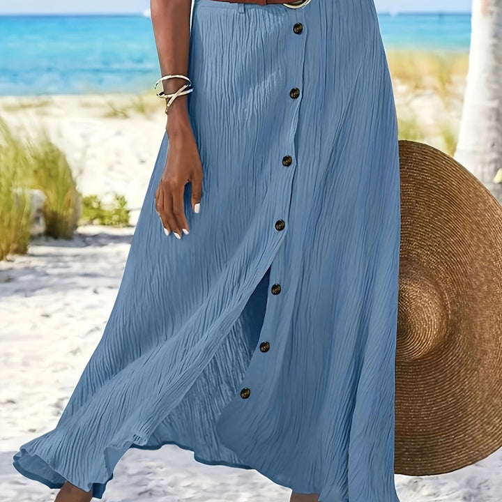 Long Semi-Sheer Skirt with Slit