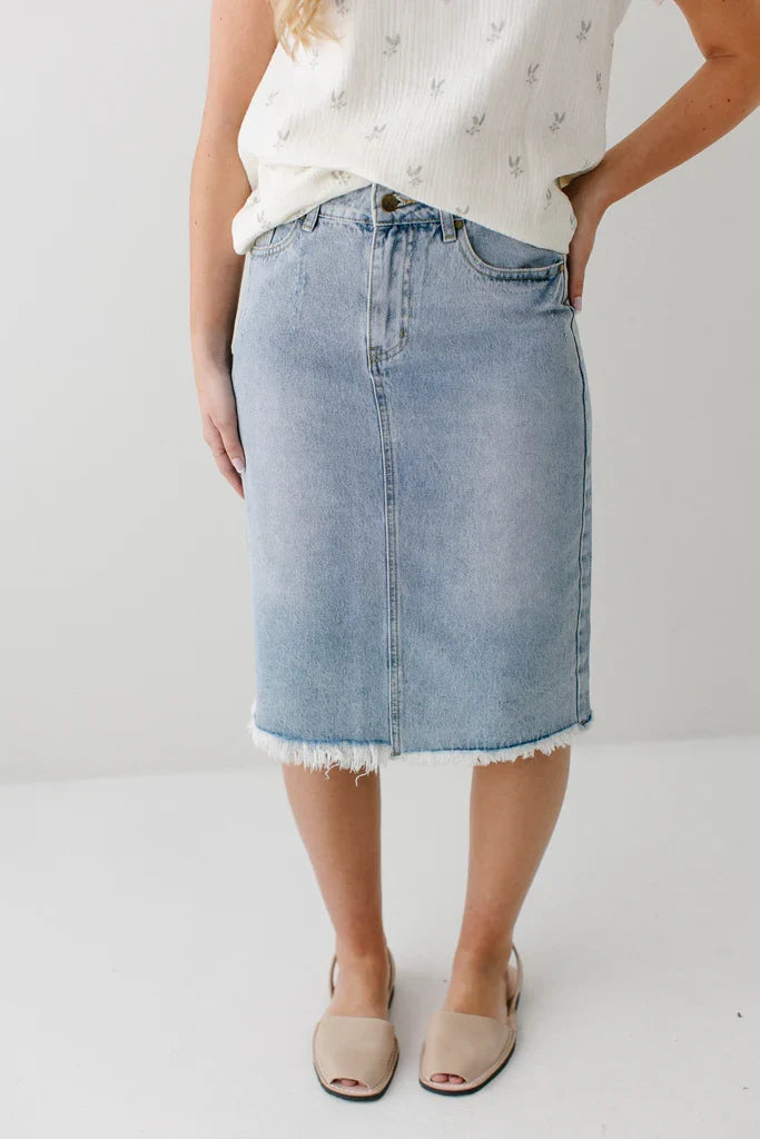 Brandi Light Wash Denim Skirt