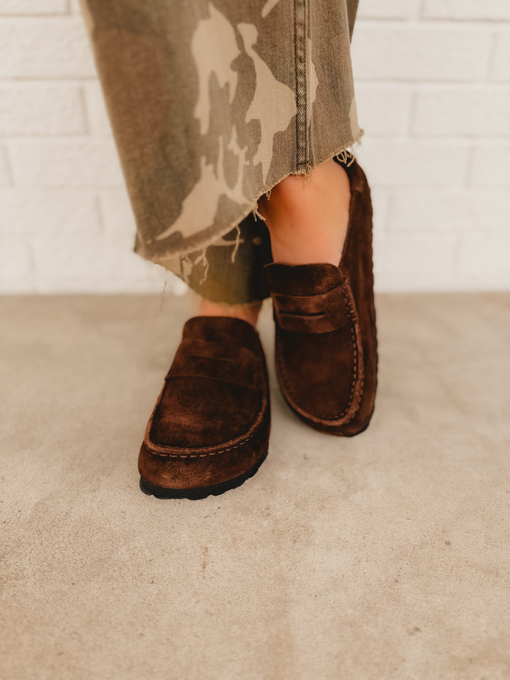 Birkenstock Naples Wrapped Suede Leather Clog - Carafe