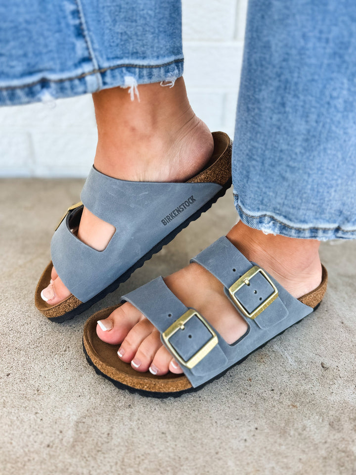 Birkenstock Arizona Oiled Leather Sandal - Basalt Gray