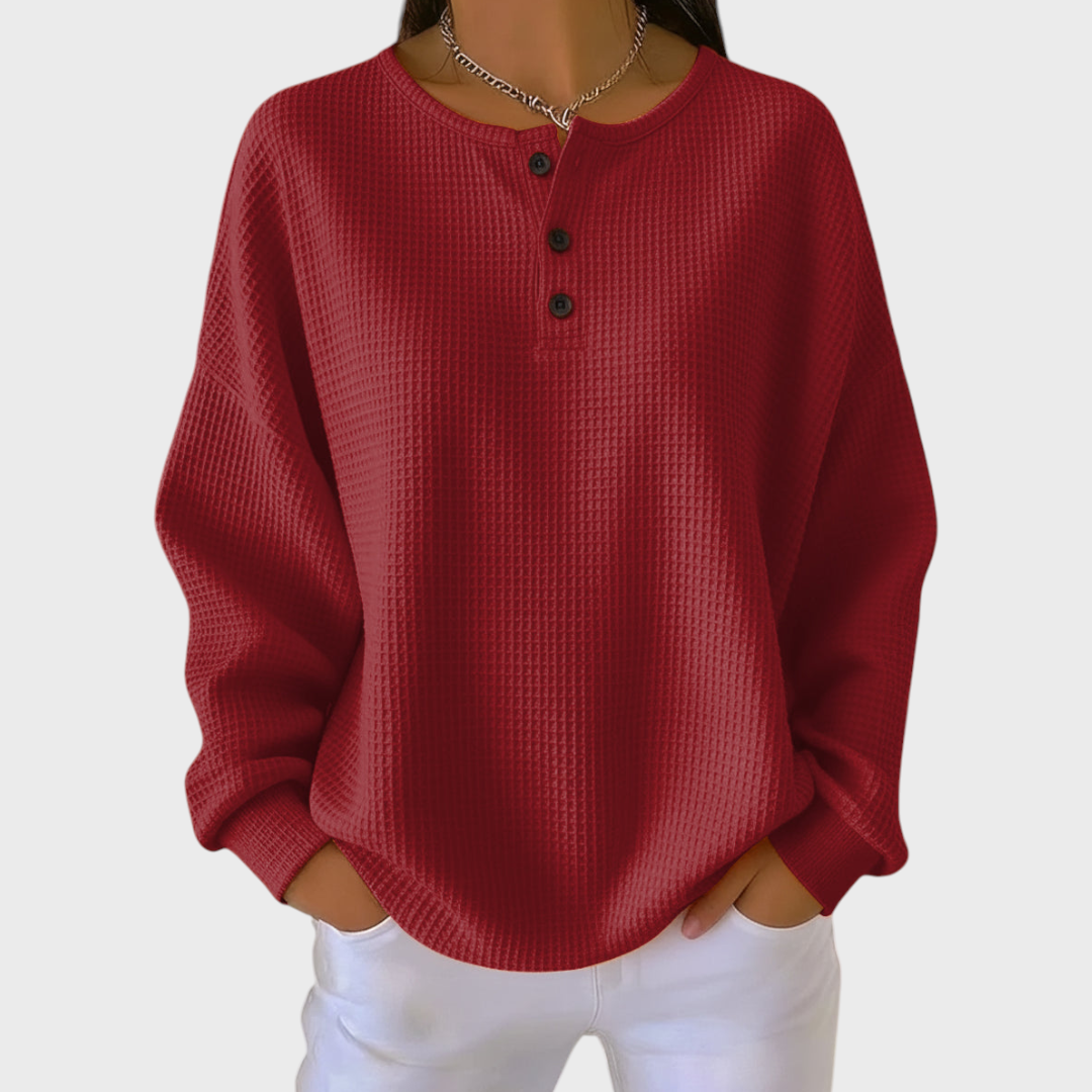 Helene - Sweater made of soft waffle fabric