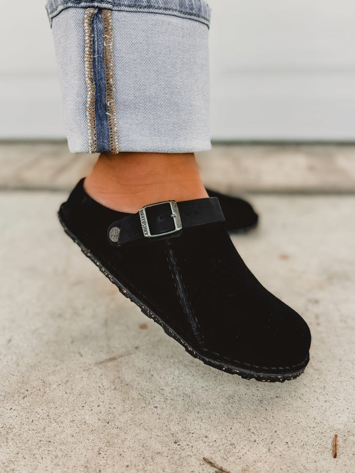 Birkenstock Lutry Premium Suede Clog - Black