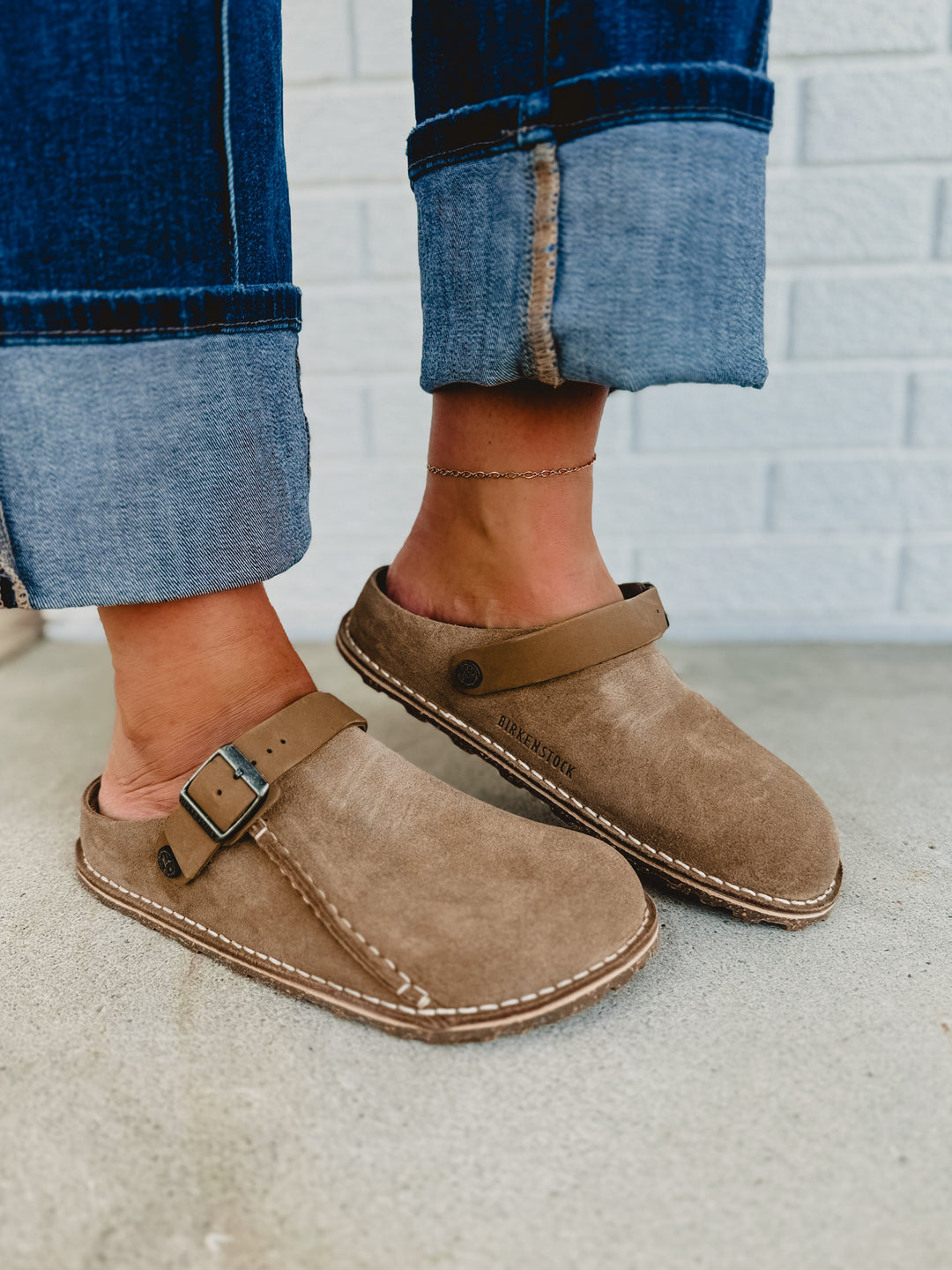 Birkenstock Lutry Premium Suede Clog - Gray Taupe