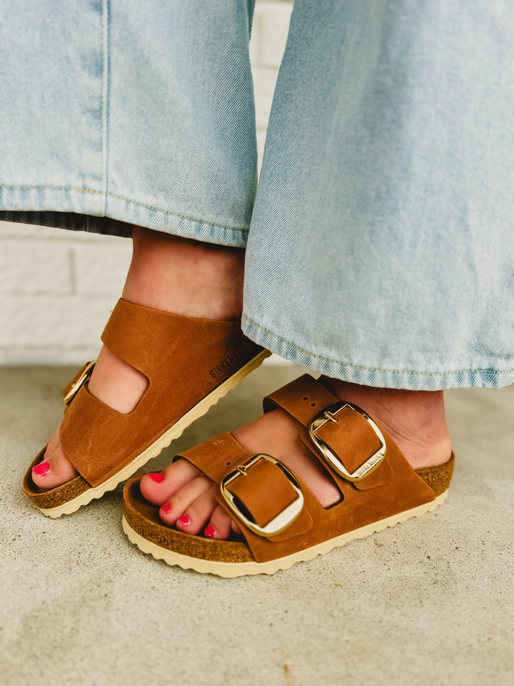 Birkenstock Arizona Big Buckle Oiled Leather Sandal - Cognac