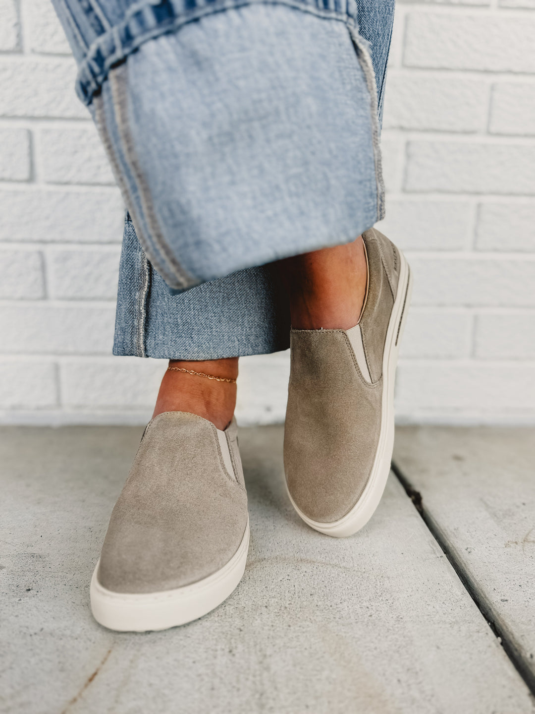 Birkenstock Oswego Suede Leather Slip On Shoe - Taupe