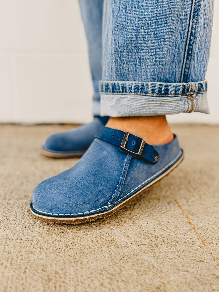 Birkenstock Lutry Premium Suede Clog - Elemental Blue