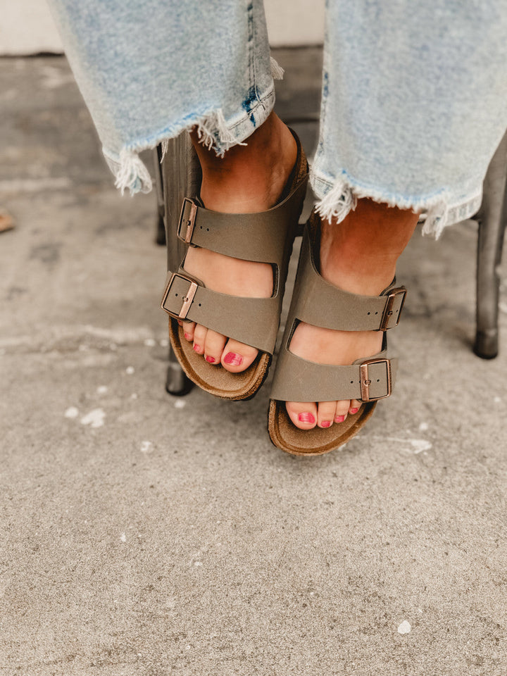 Birkenstock Arizona Birkibuc Sandal - Stone