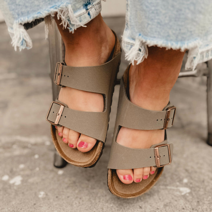 Birkenstock Arizona Birkibuc Sandal - Stone