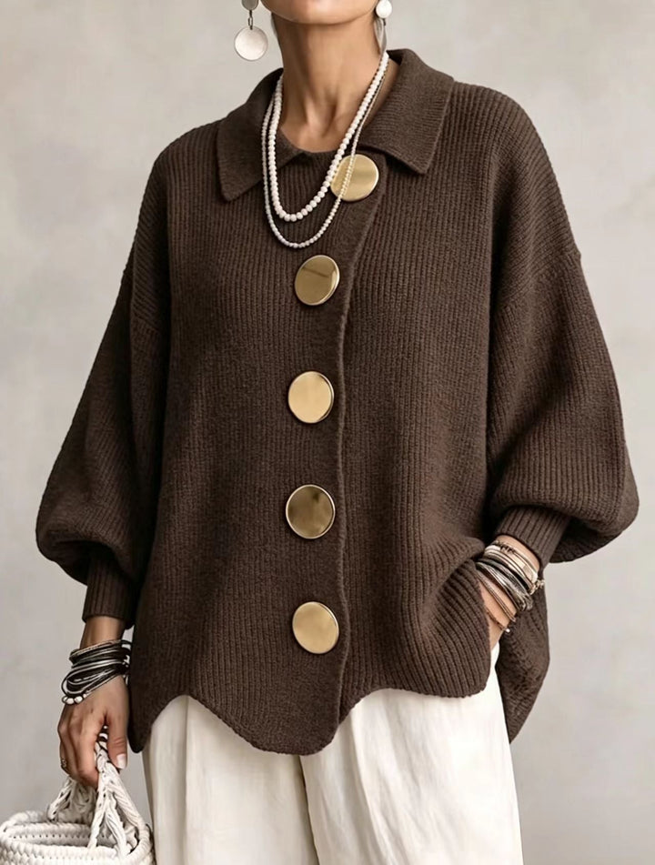 CHARLOTTE | Cardigan Oversized da Donna con Collo a Costine