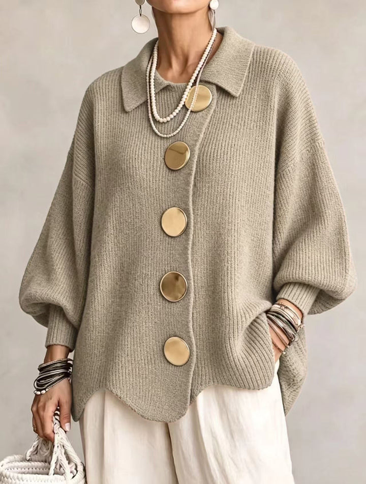 CHARLOTTE | Cardigan Oversized da Donna con Collo a Costine