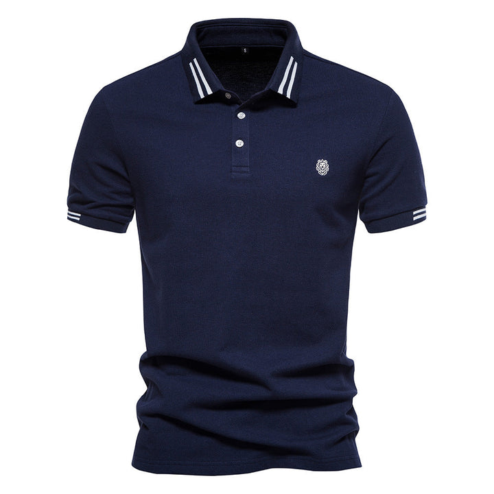 Angus - Striped Structured-Collar Polo