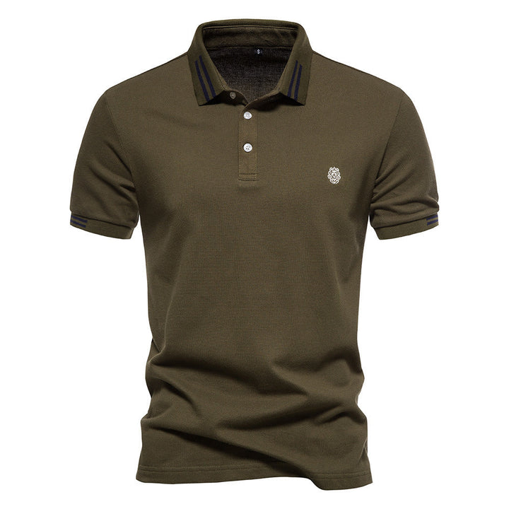 Angus - Striped Structured-Collar Polo