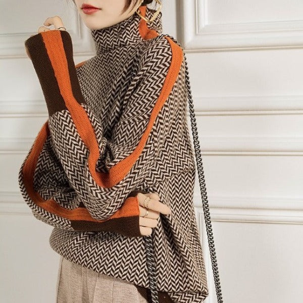 Bianca - Collo Alto Herringbone Luxe