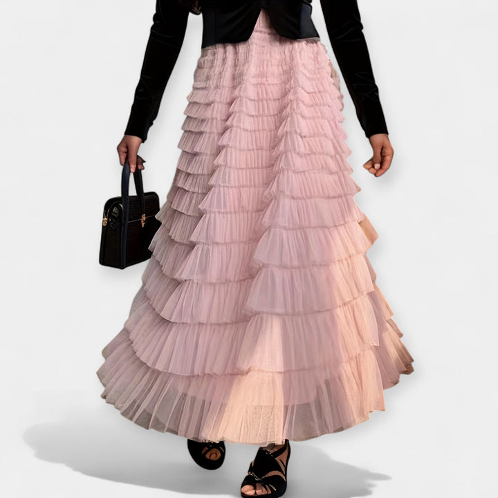 Elegant Skirt with Tulle Detail