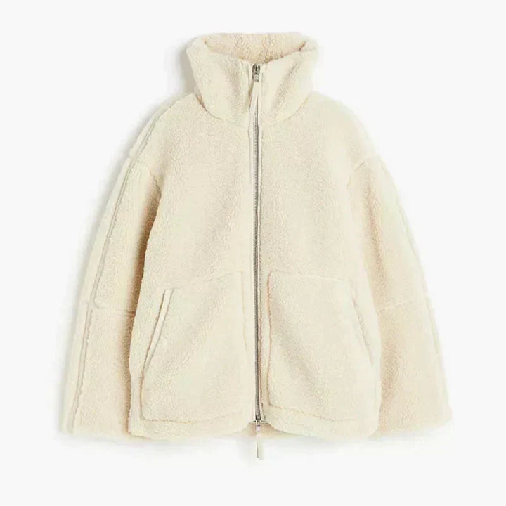 NADIA | Giacca Teddy Oversize con Collo Alto da Donna