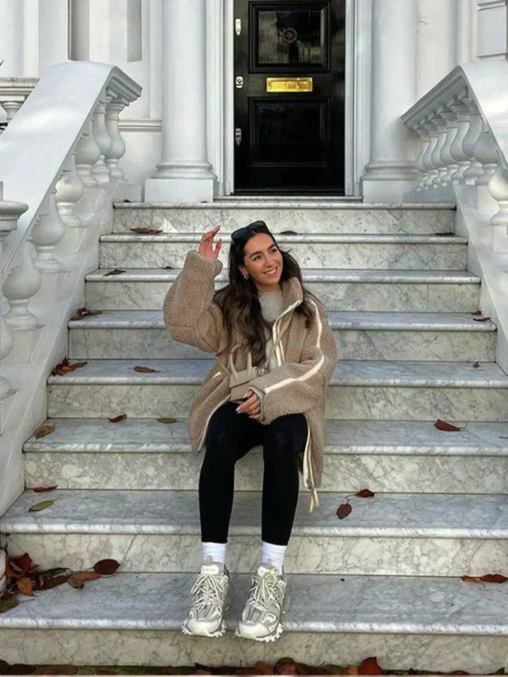 NADIA | Giacca Teddy Oversize con Collo Alto da Donna