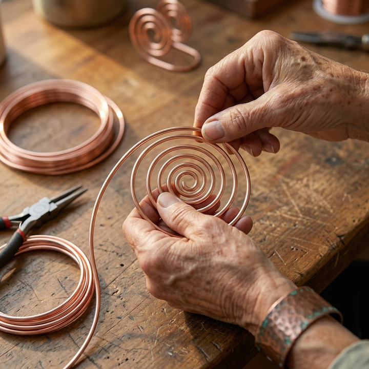 Flusso Fatta a Mano Spirale in Rame