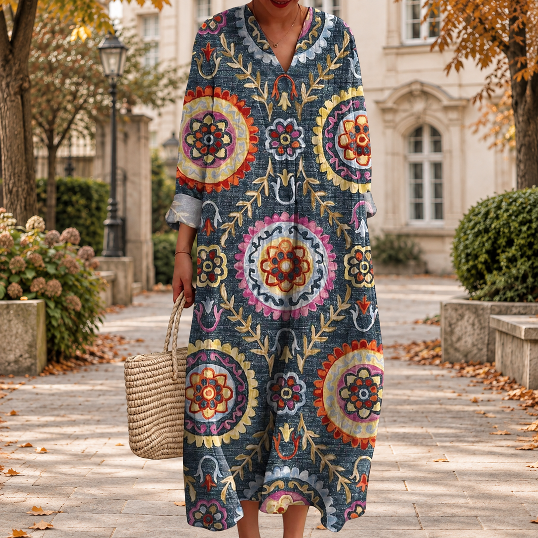 Flattering Autumn Dress with Print