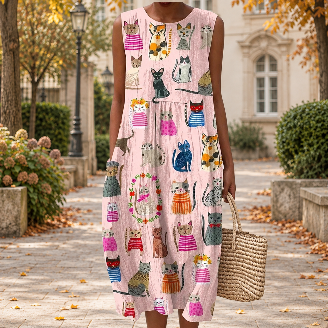 Comfortable Sleeveless Autumn Dress