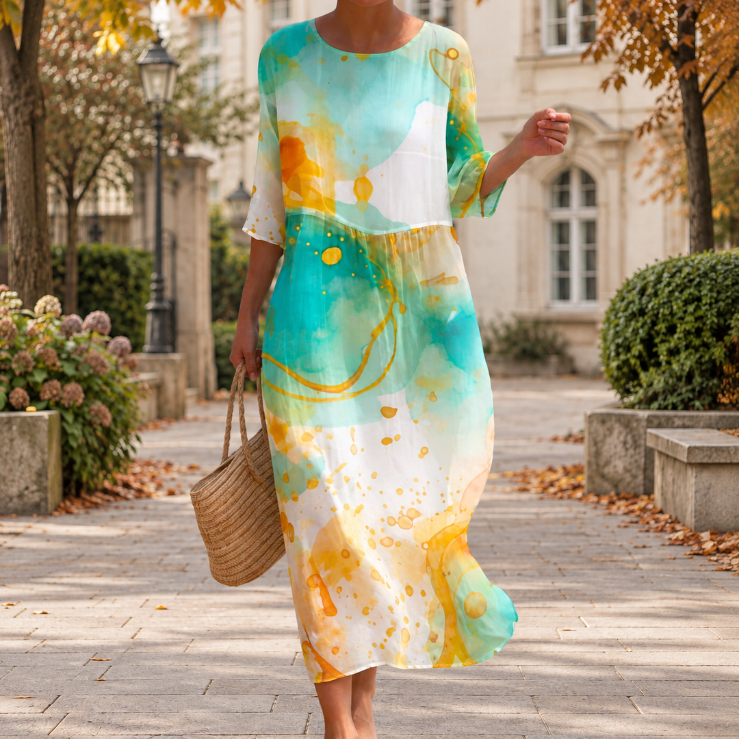 Flowing Long Dress for Autumn