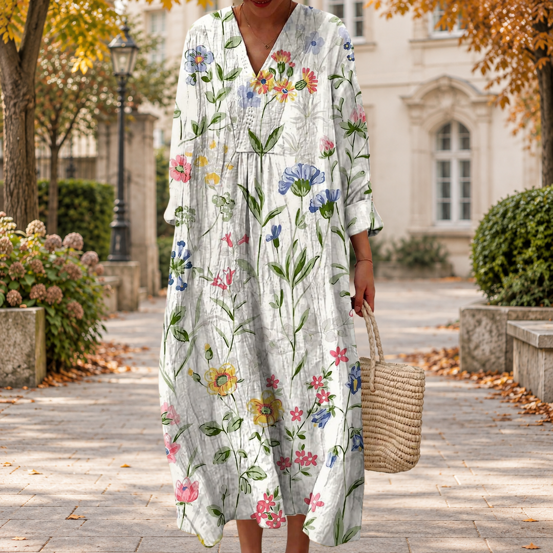 Flattering Autumn Dress with Print