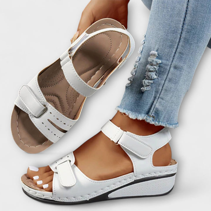 Sieglind - Green Velcro Sandals