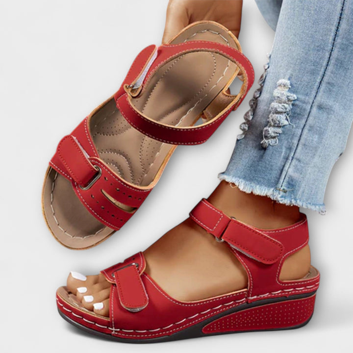 Sieglind - Green Velcro Sandals