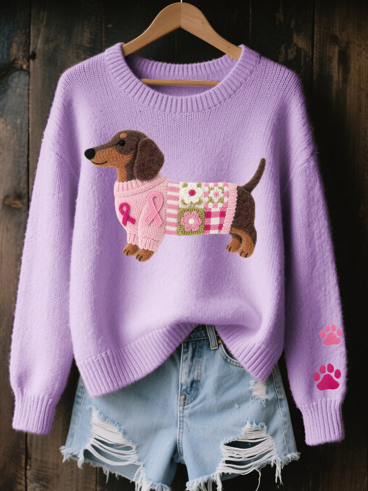 CHLOE | Maglione a Maglia Ricamato con Bassotto da Donna